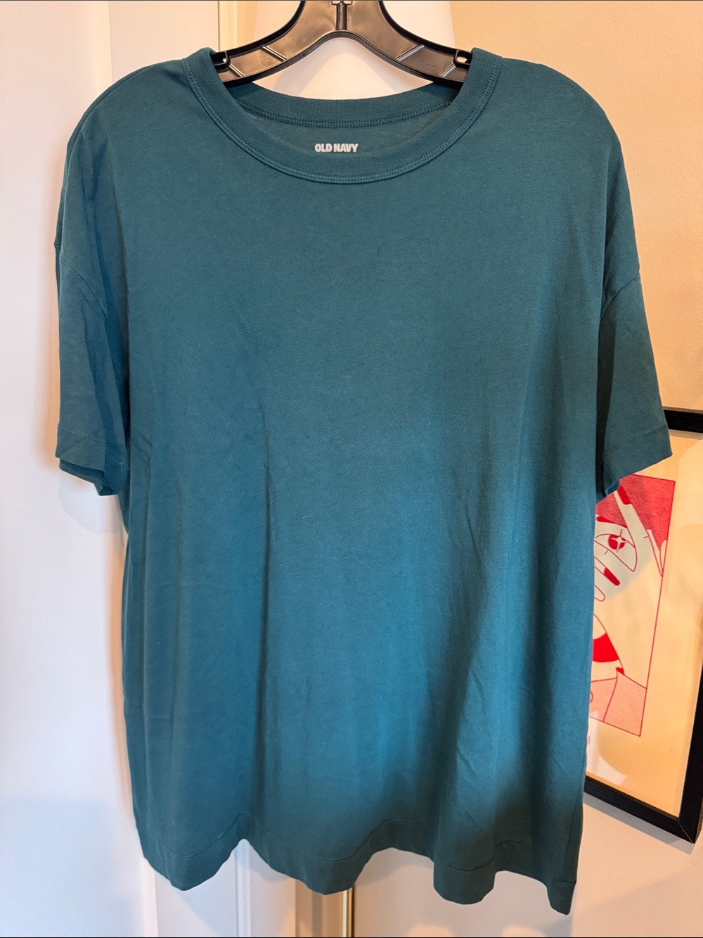Old Navy Women’s Teal Short-Sleeve Oversized Crewneck Tee, Size M